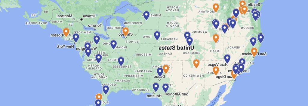 A world map showing master of accountancy student's locations